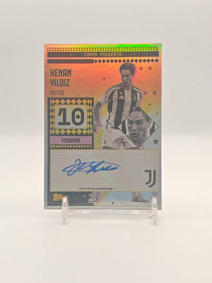 2024-25 TOPPS TEAM SET JUVENTUS KENAN YILDIZ VINTAGE LADY AUTO 05/50