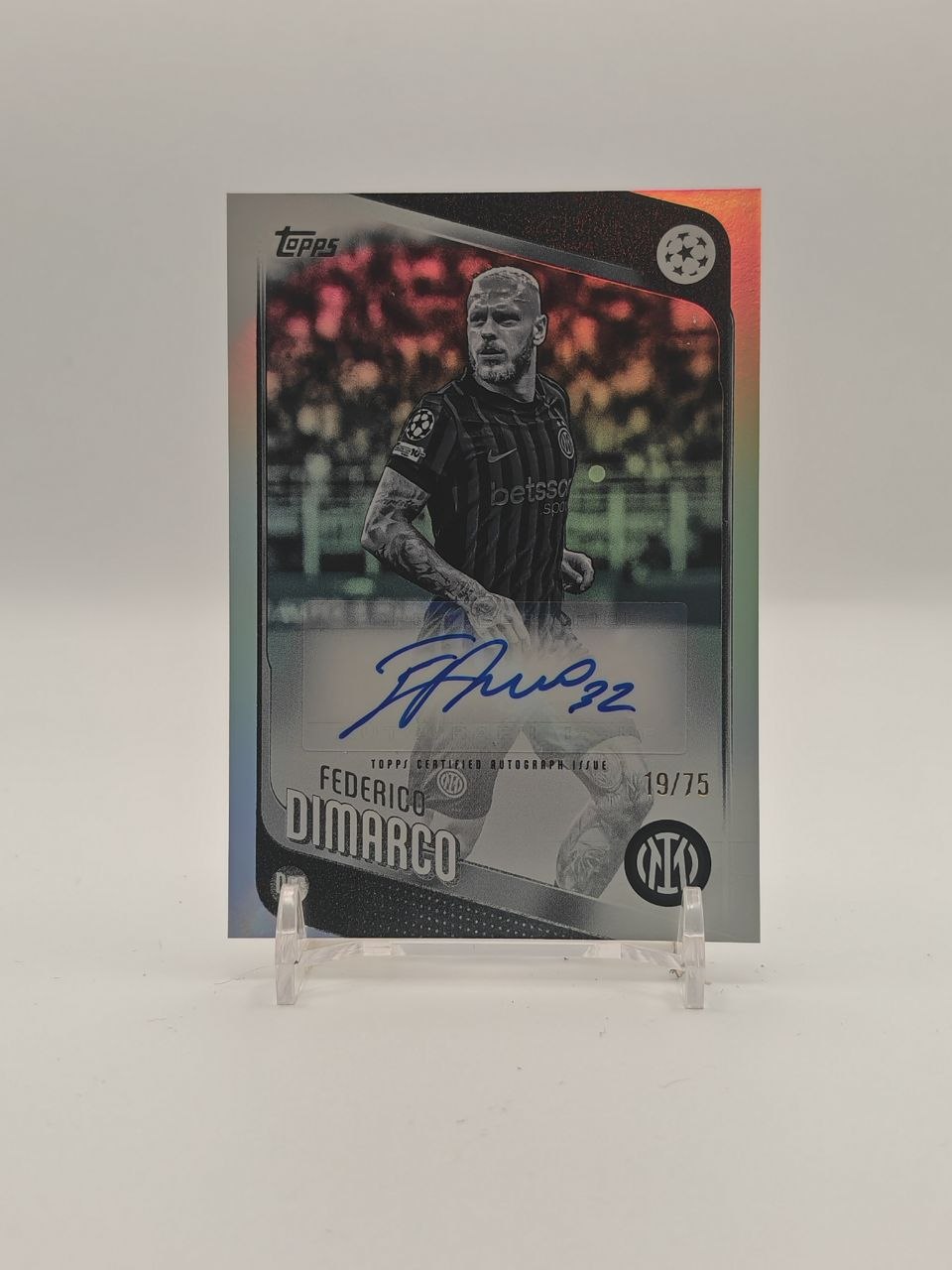 2025-26 TOPPS UEFA CLUB COMPETITIONS FEDERICO DIMARCO INTER AUTO 19/75