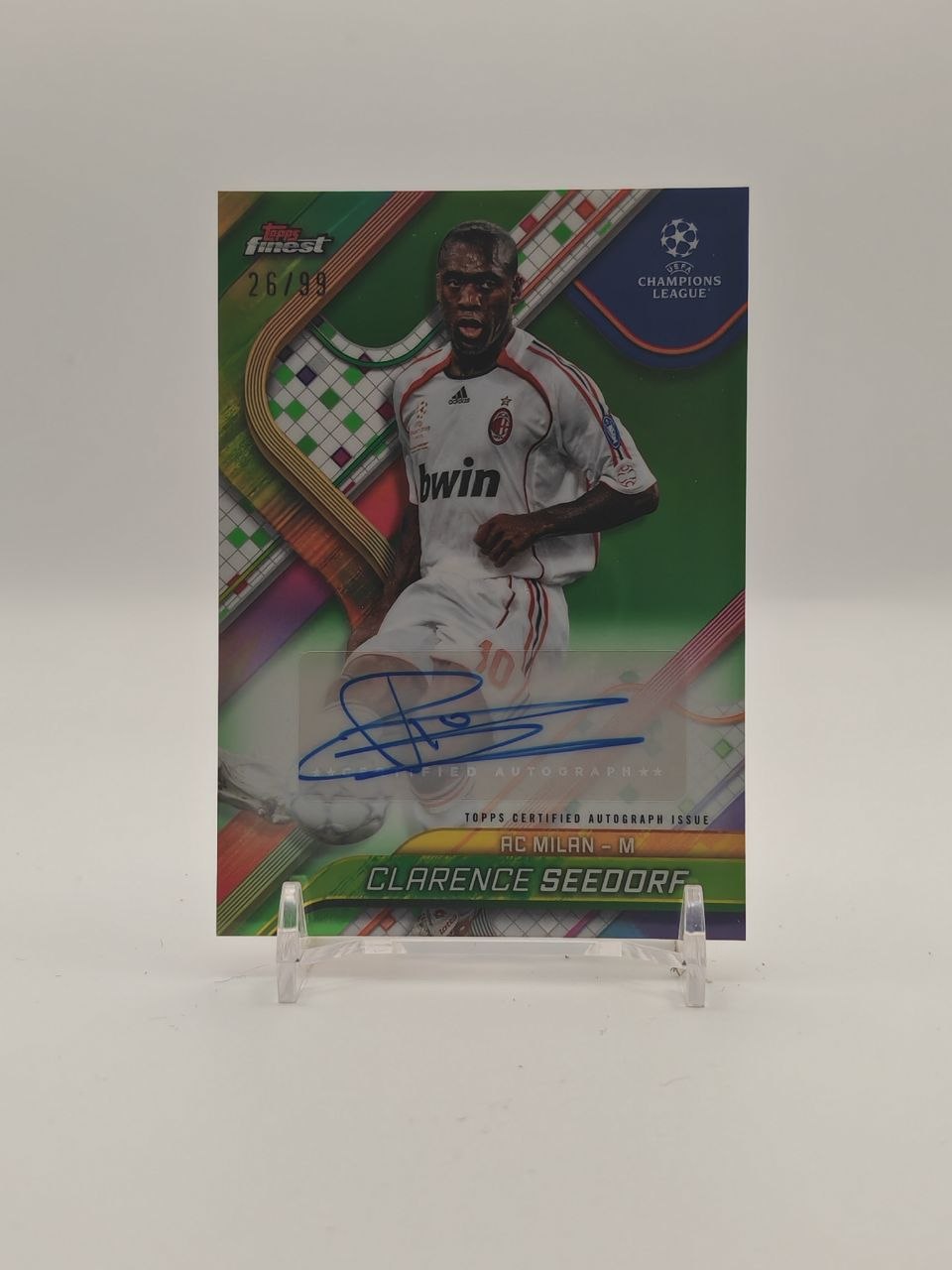 2024-25 TOPPS FINEST UEFA CLUB COMPETITIONS CLARENCE SEEDORF MILAN AUTO 26/99