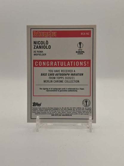 2020-21 TOPPS MERLIN CHROME NICOLÒ ZANIOLO ROMA AUTO