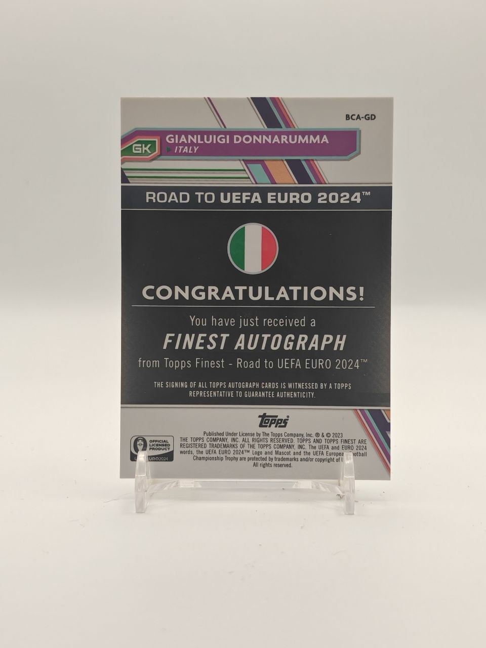 2023 TOPPS FINEST ROAD TO UEFA EURO 2024 GIANLUIGI DONNARUMMA ITALIA AUTO