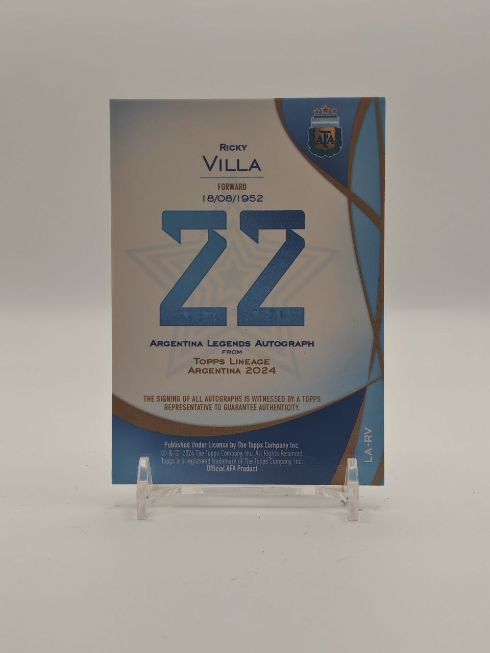 2024 TOPPS LINEAGE ARGENTINA RICKY VILLA LEGENDS AUTO