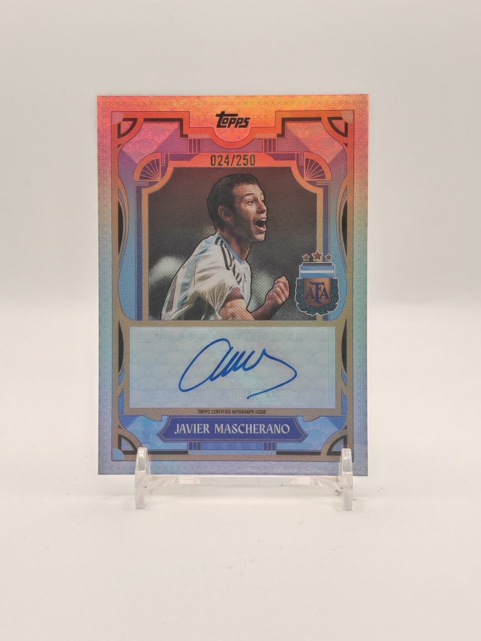 2023 TOPPS FINEST ARGENTINA JAVIER MASCHERANO AUTO 024/250