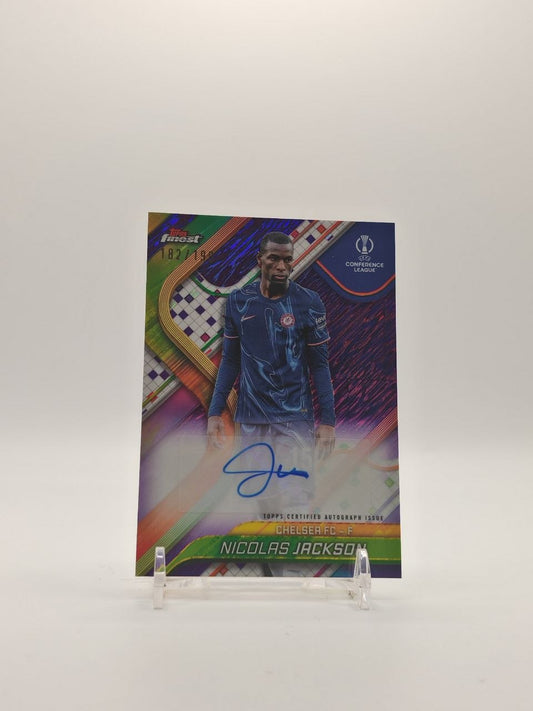 2024-25 TOPPS FINEST UEFA CLUB COMPETITIONS NICOLAS JACKSON CHELSEA AUTO 182/199