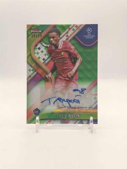 2024-25 TOPPS FINEST UEFA CLUB COMPETITIONS TREY NYONI LIVERPOOL AUTO RC 38/99