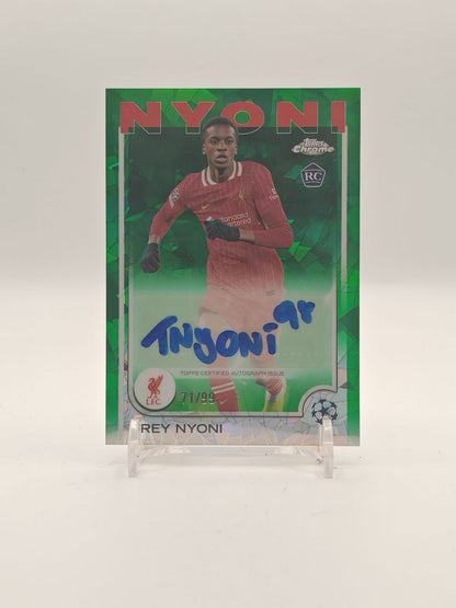 2024-25 TOPPS CHROME SAPPHIRE UEFA CLUB COMPETITIONS TREY NYONI LIVERPOOL AUTO RC 71/99