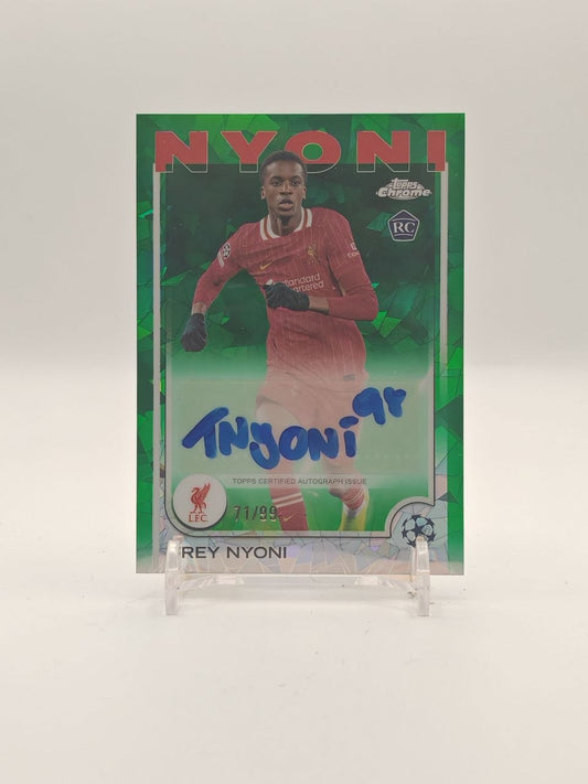 2024-25 TOPPS CHROME SAPPHIRE UEFA CLUB COMPETITIONS TREY NYONI LIVERPOOL AUTO RC 71/99