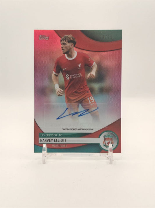 2023-24 TOPPS LIVERPOOL FC TEAM SET HARVEY ELLIOTT AUTO 74/99