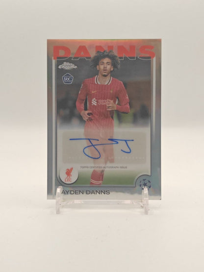 2024-25 TOPPS CHROME UEFA CLUB COMPETITIONS JAYDEN DANNS LIVERPOOL AUTO RC