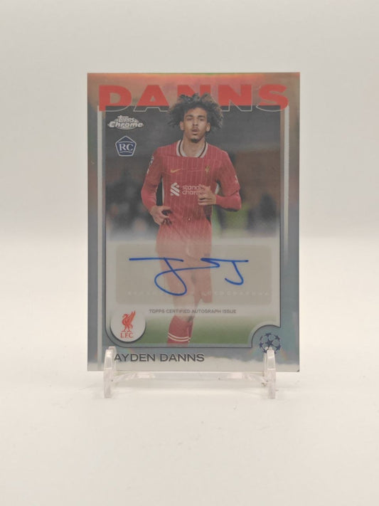 2024-25 TOPPS CHROME UEFA CLUB COMPETITIONS JAYDEN DANNS LIVERPOOL AUTO RC