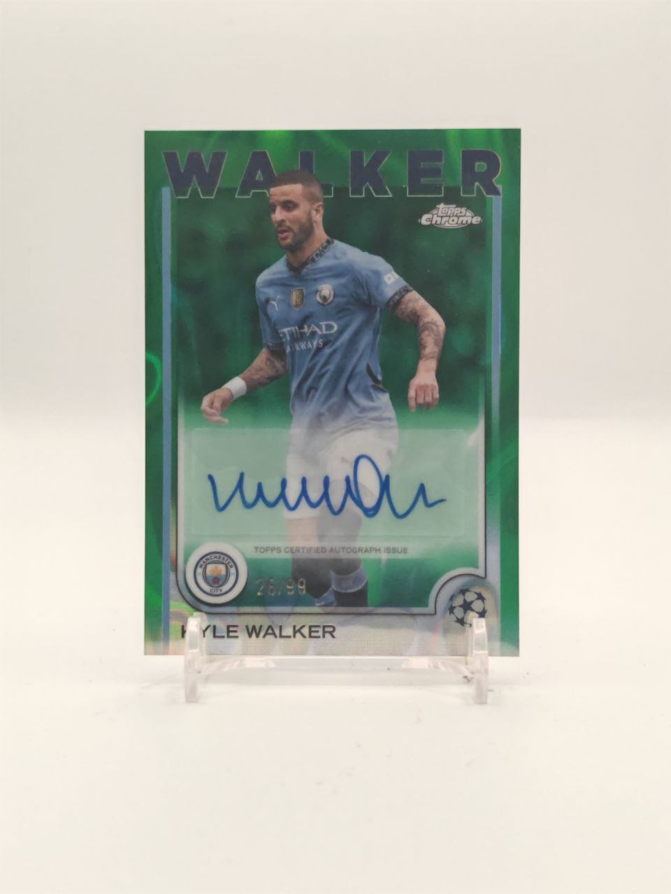 2024-25 TOPPS CHROME UEFA CLUB COMPETITIONS KYLE WALKER MANCHESTER CITY AUTO 26/99