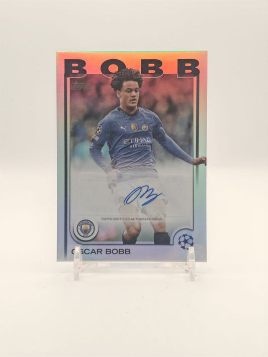 2024-25 TOPPS UEFA CLUB COMPETITIONS OSCAR BOBB MANCHESTER CITY AUTO