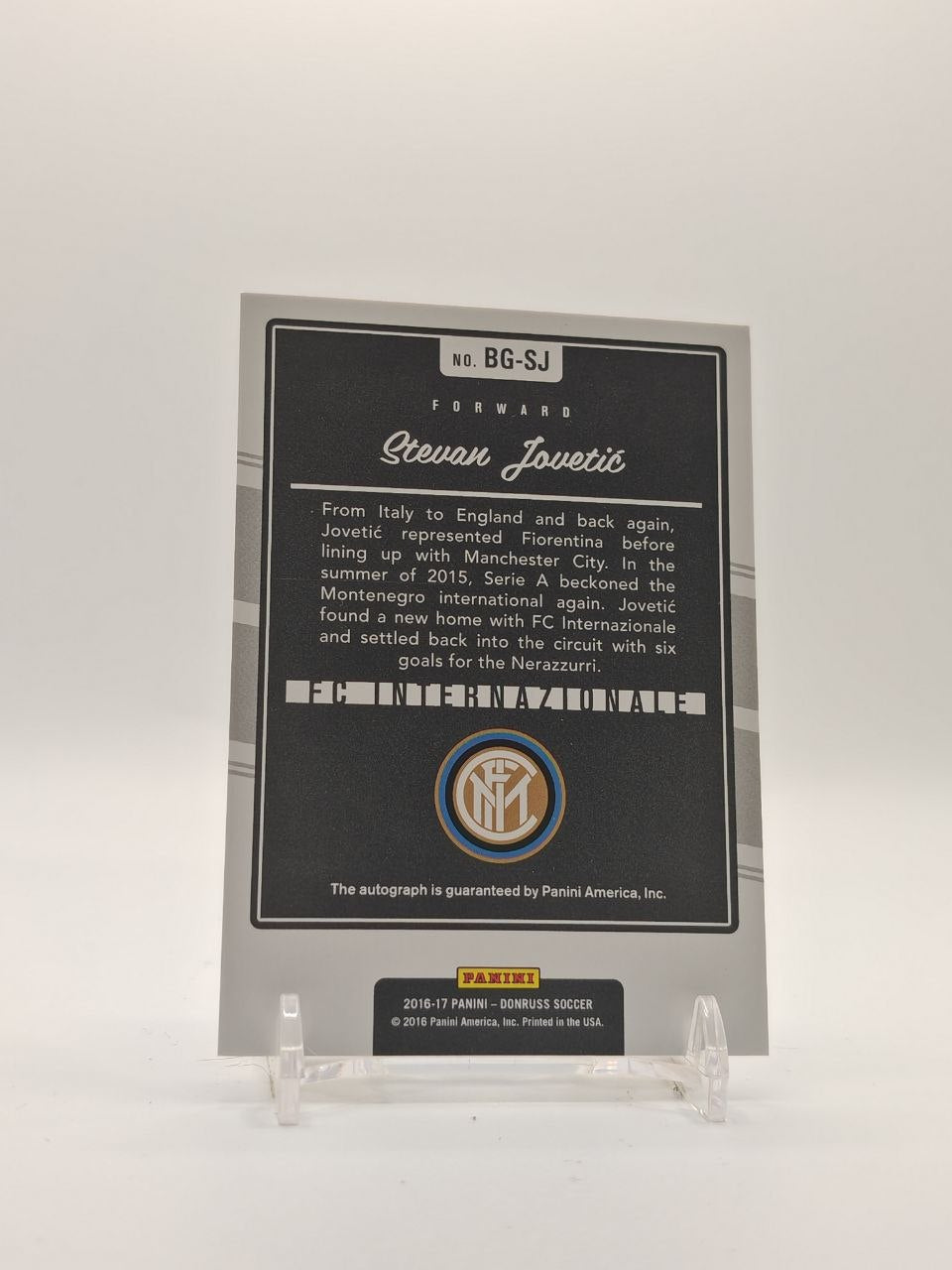 2016-17 PANINI DONRUSS STEVAN JOVETIĆ INTER THE BEAUTIFUL GAME AUTO