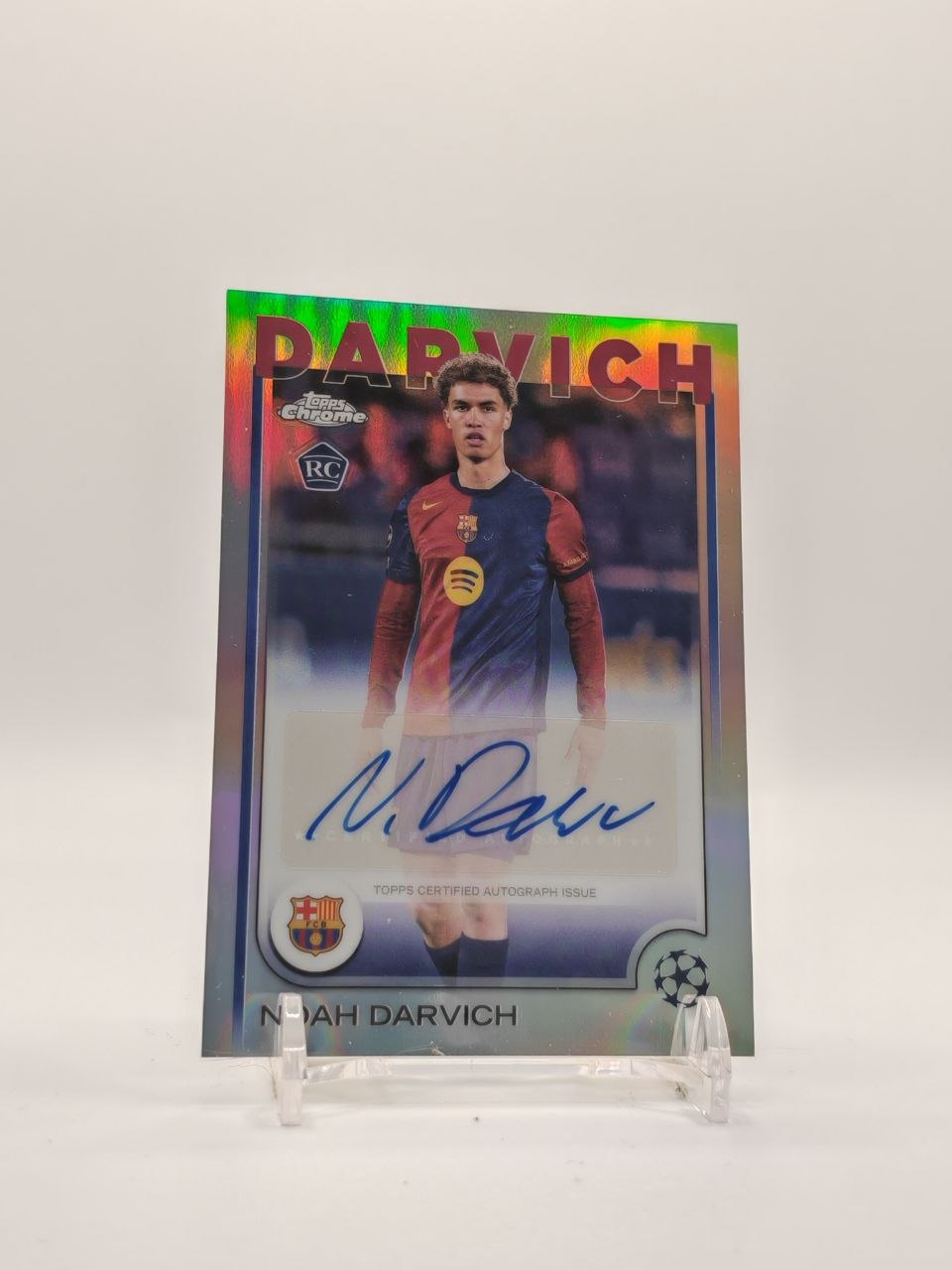 2024-25 TOPPS CHROME UEFA CLUB COMPETITIONS NOAH DARVICH BARCELONA AUTO RC