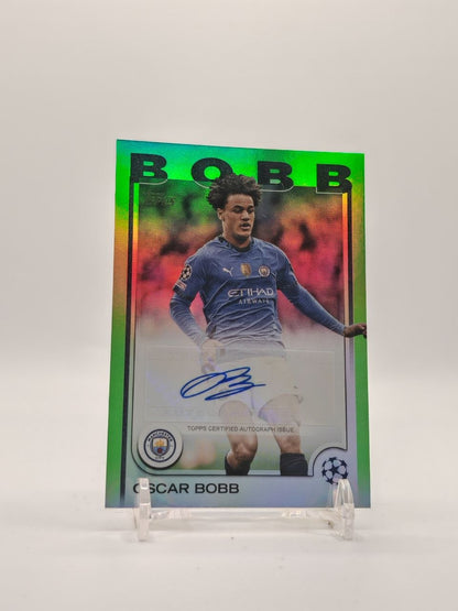 2024-25 TOPPS UEFA CLUB COMPETITIONS OSCAR BOBB MANCHESTER CITY AUTO 106/199