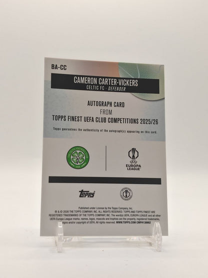 2025-26 TOPPS FINEST UEFA CLUB COMPETITIONS CAMERON CARTER-VICKERS CELTIC AUTO