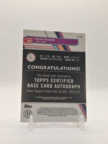 2022-23 TOPPS FINEST UEFA CLUB COMPETITIONS YOURI REGEER AJAX AUTO RC
