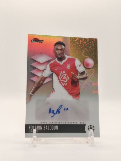 2025-26 TOPPS FINEST UEFA CLUB COMPETITIONS FOLARIN BALOGUN MONACO AUTO