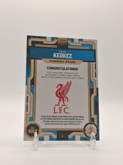 2026 TOPPS GOLD UEFA CLUB COMPETITIONS MILOS KERKEZ LIVERPOOL CURRENT STARS AUTO 32/99