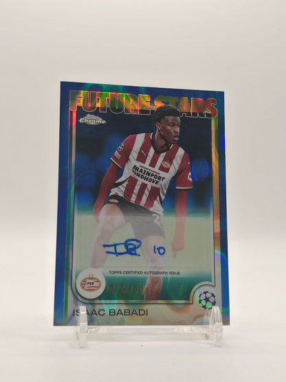 2024-25 TOPPS CHROME UEFA CLUB COMPETITIONS ISAAC BABADI PSV EINDHOVEN FUTURE STARS AUTO 012/150