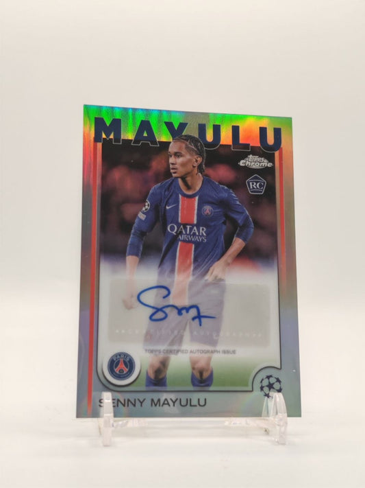 2024-25 TOPPS CHROME UEFA CLUB COMPETITIONS SENNY MAYULU PSG AUTO RC