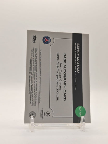 2024-25 TOPPS CHROME UEFA CLUB COMPETITIONS SENNY MAYULU PSG AUTO RC