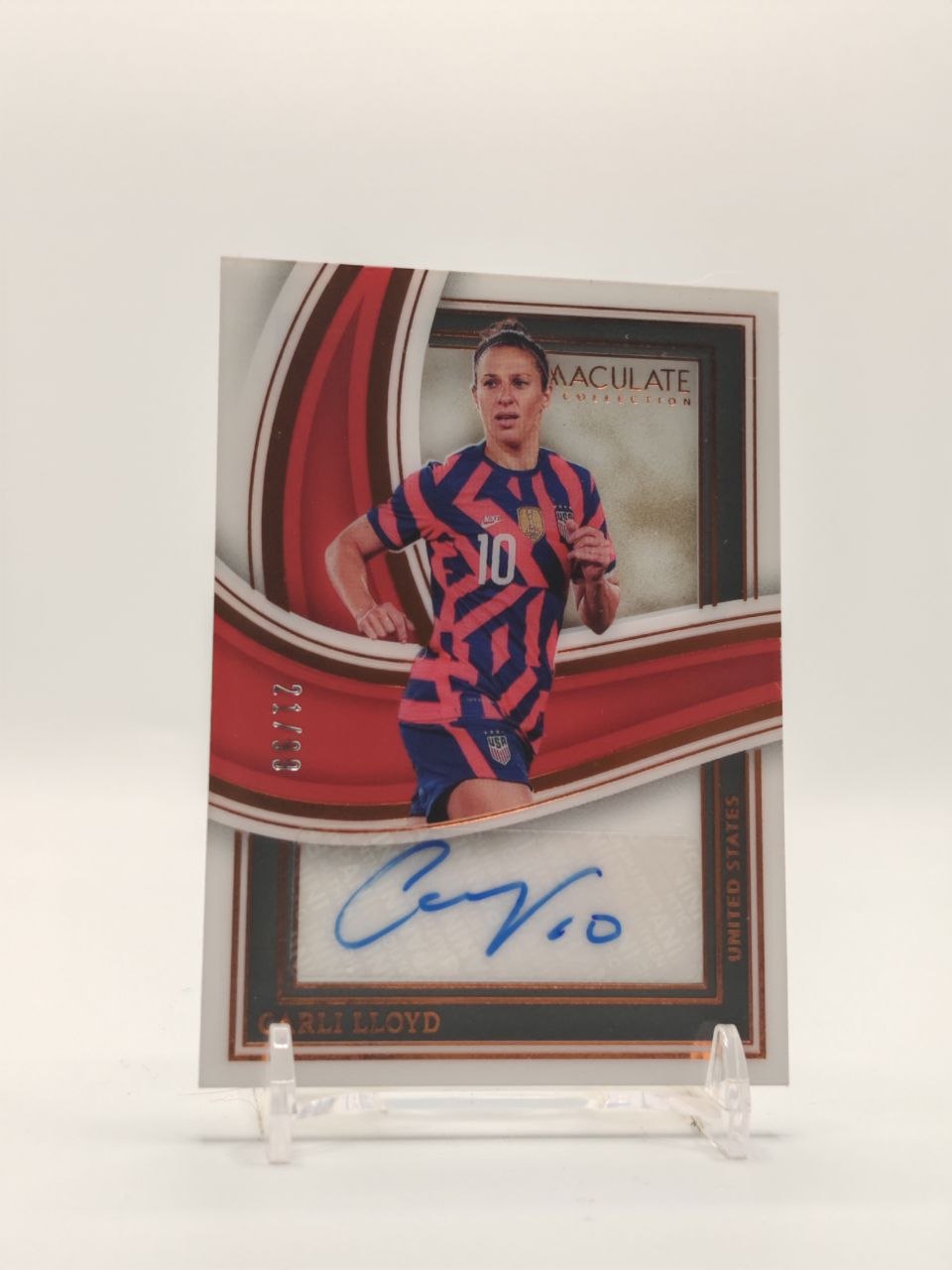 2023-24 PANINI IMMACULATE COLLECTION CARLI LLOYD USA AUTO 21/99