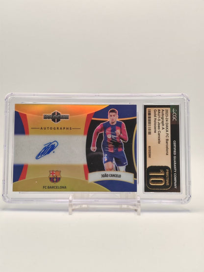 Fronte card João Cancelo FC Barcelona DAKA autografata Gold 01/15 CGC 10