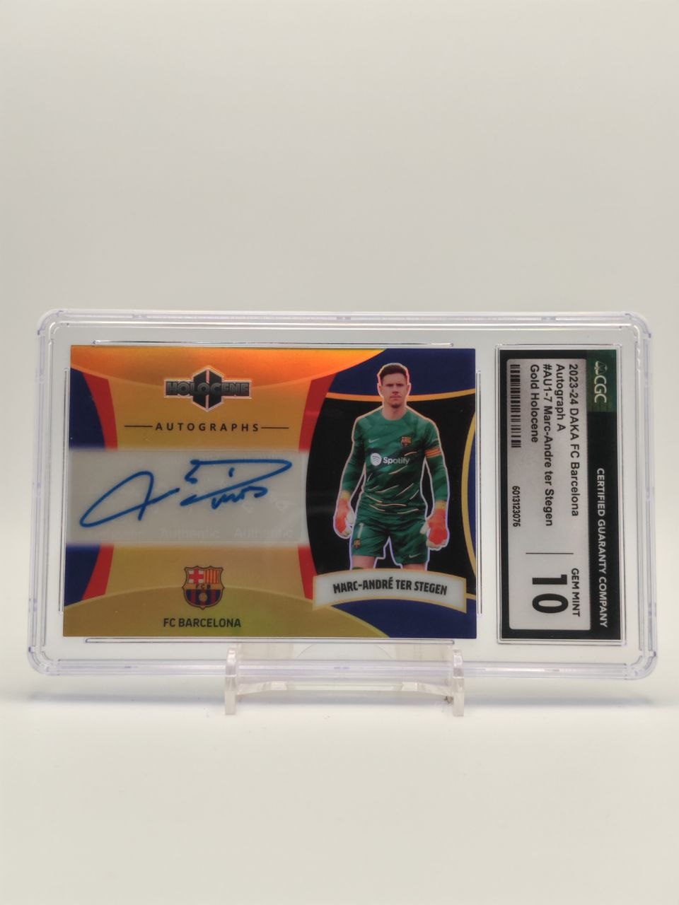 Fronte card Marc-André ter Stegen FC Barcelona DAKA autografata 01/15 CGC 10