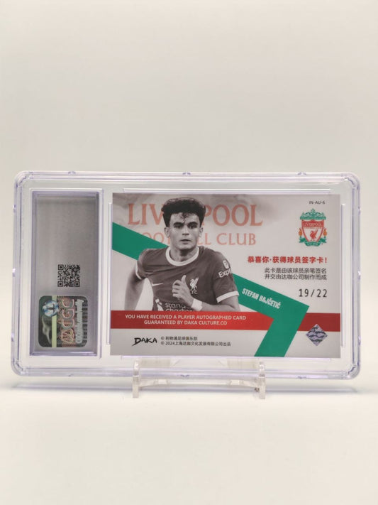 Retro card Stefan Bajčetić Liverpool FC DAKA numerata 19/22