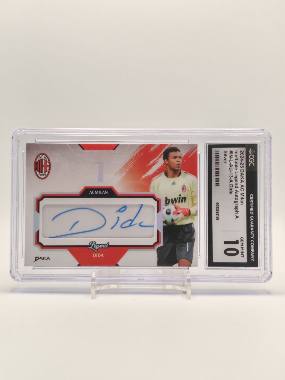 Fronte card Dida AC Milan DAKA Ineffable autografata Silver 06/35 CGC 10