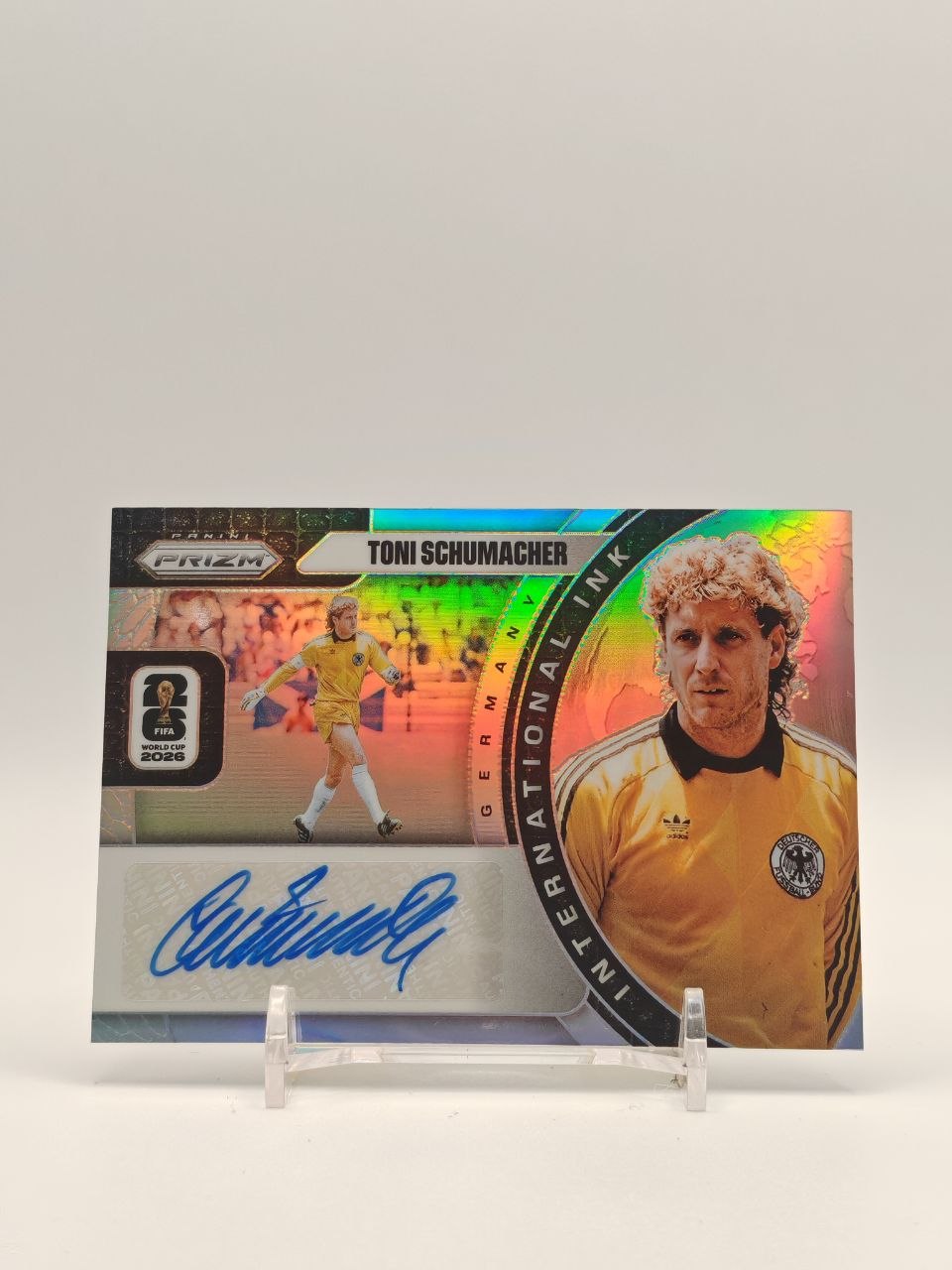 Toni Schumacher Panini Prizm International Ink Auto 55/75, fronte