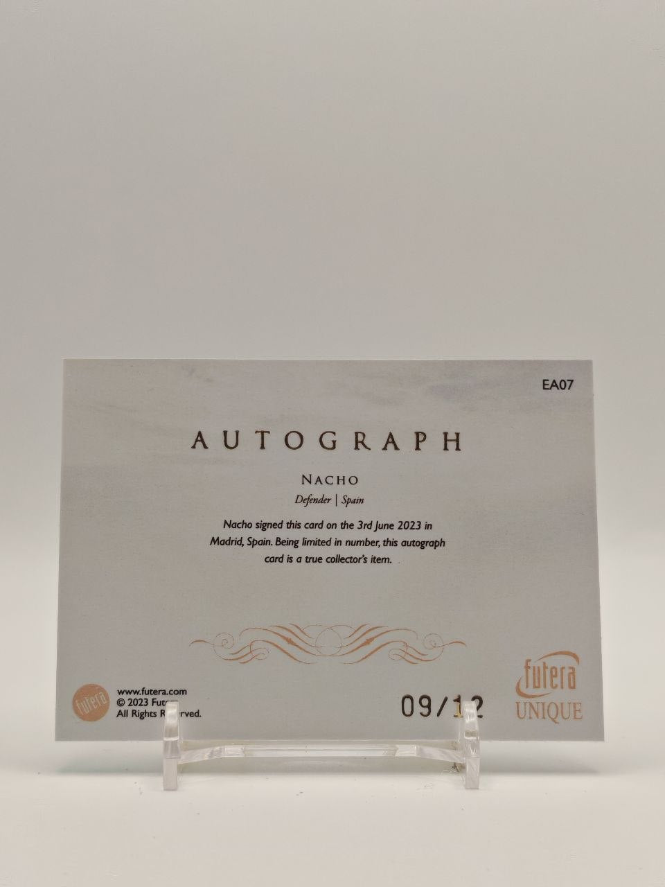 Nacho Futera Unique Elite Auto 09/12, retro