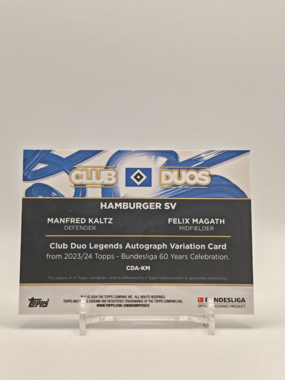 Manfred Kaltz e Felix Magath Topps Bundesliga 60 Years Club Duos Dual Auto, retro