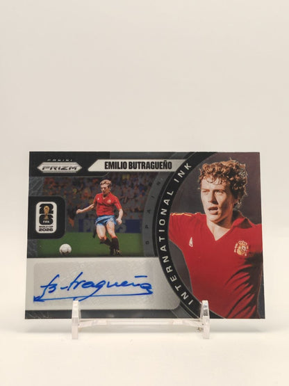 Emilio Butragueño Panini Prizm FIFA World Cup International Ink Auto, fronte