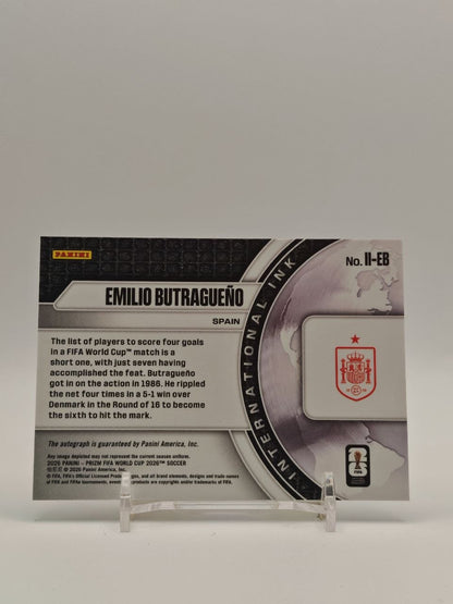 Emilio Butragueño Panini Prizm FIFA World Cup International Ink Auto, retro
