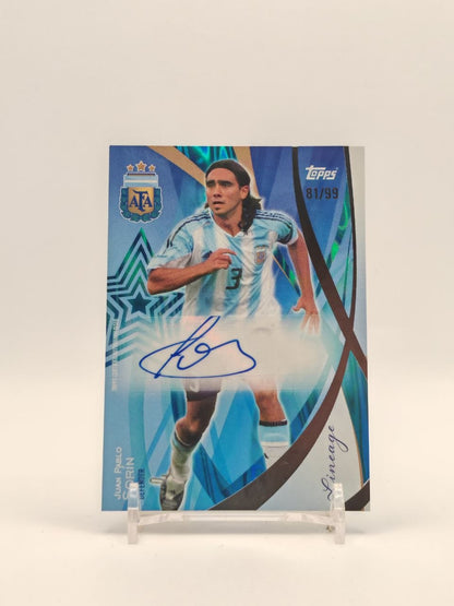Fronte card Juan Pablo Sorín Topps Lineage Argentina autografata 81/99
