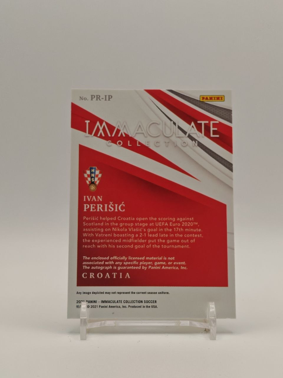 Retro card Ivan Perišić Croazia Panini Immaculate Collection 2021 PR-IP