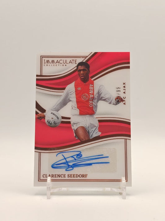 Fronte card Clarence Seedorf Ajax Panini Immaculate autografata 23/99