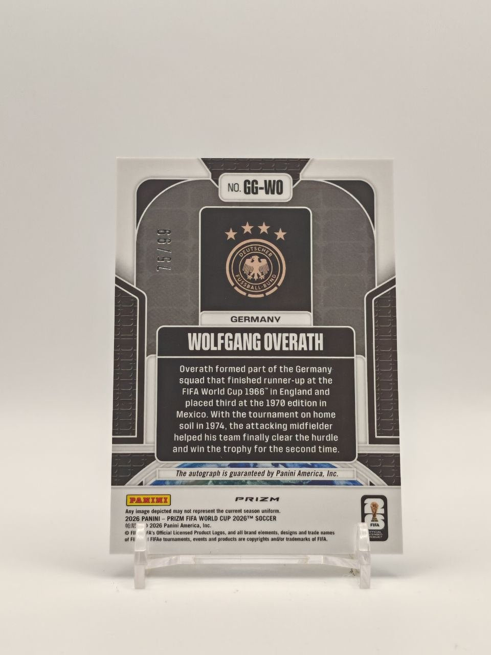 Retro card Wolfgang Overath Germania Panini Prizm Global Graphs 75/99