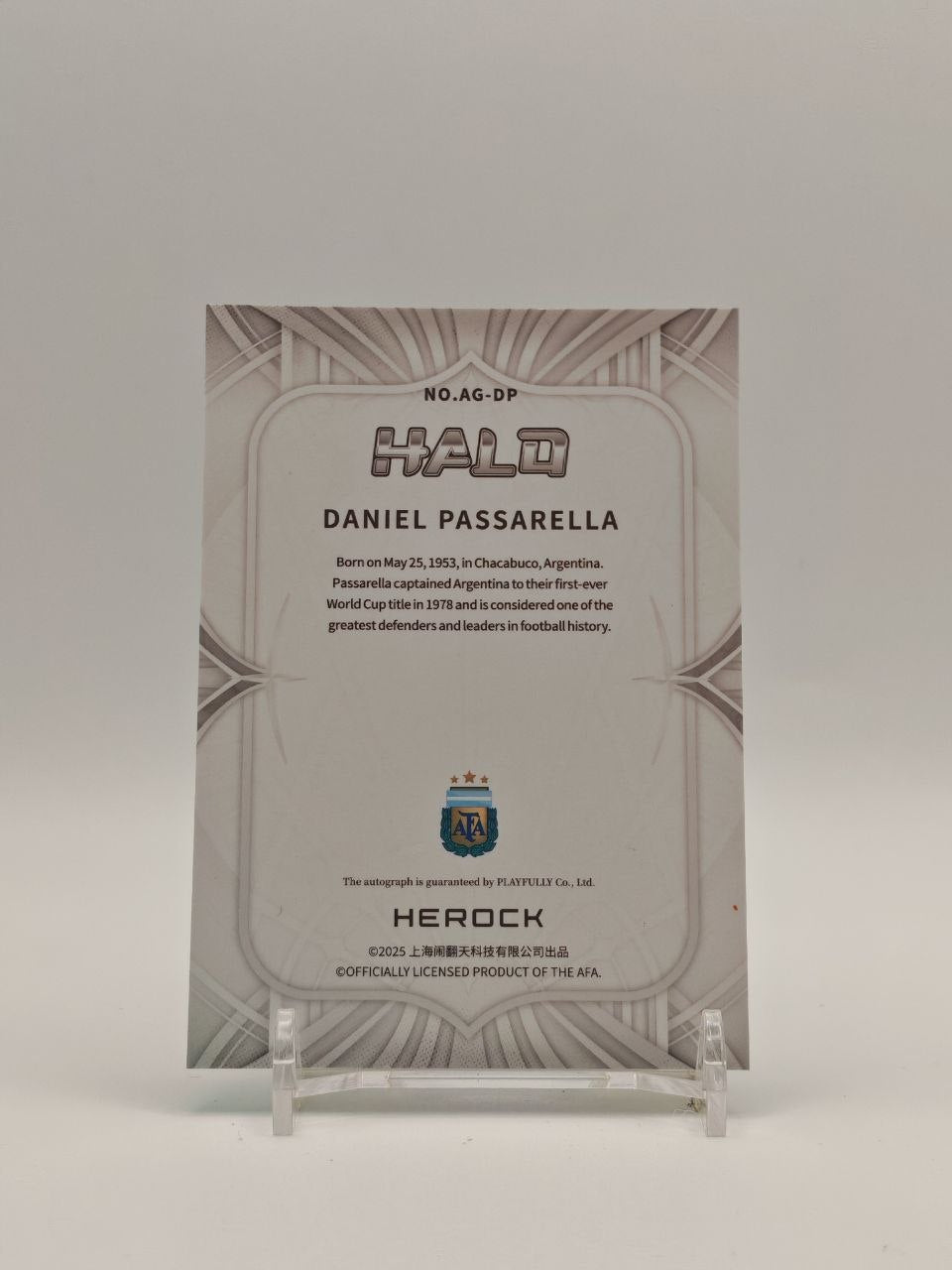 Retro card Daniel Passarella Herock Halo 2025 AG-DP