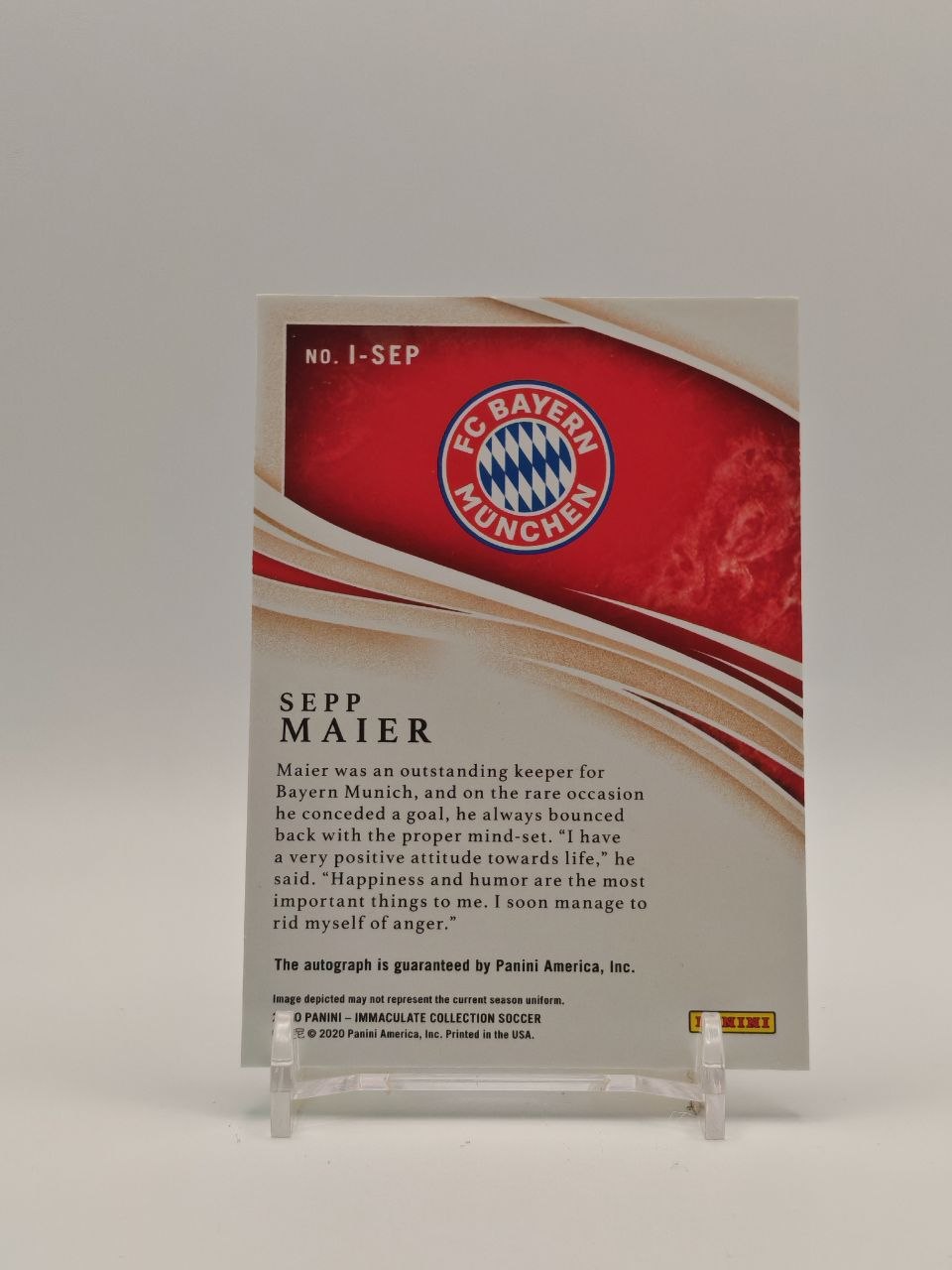 Retro Sepp Maier Bayern Munich Panini Immaculate Collection 2020
