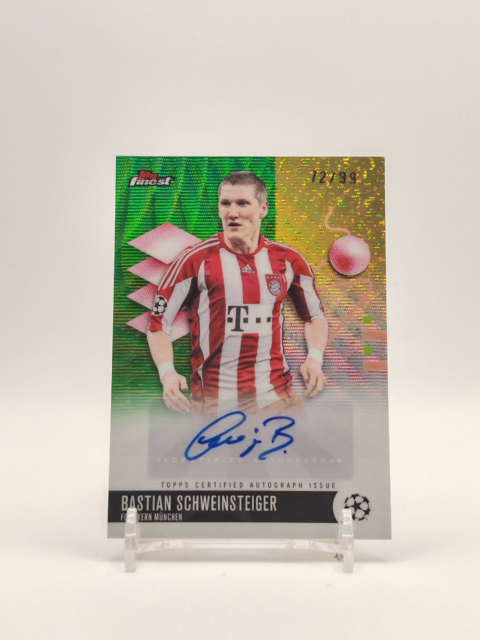 Fronte Bastian Schweinsteiger Topps Finest auto 72/99