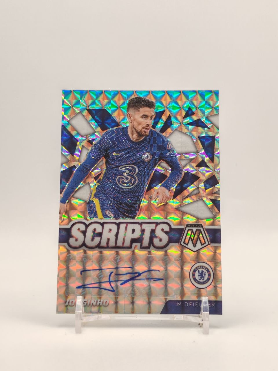 Fronte Jorginho Chelsea FC Panini Mosaic Scripts autografata