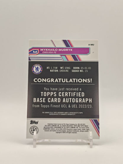 Retro Mykhailo Mudryk Topps Finest UCL e UEL 2022-23 A-MU