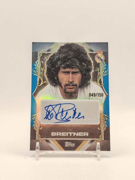 Fronte Paul Breitner Topps Real Madrid Portrait Posers auto 049/150