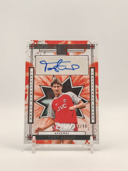 Fronte Tony Adams Arsenal Panini Impeccable Stars auto 40/99