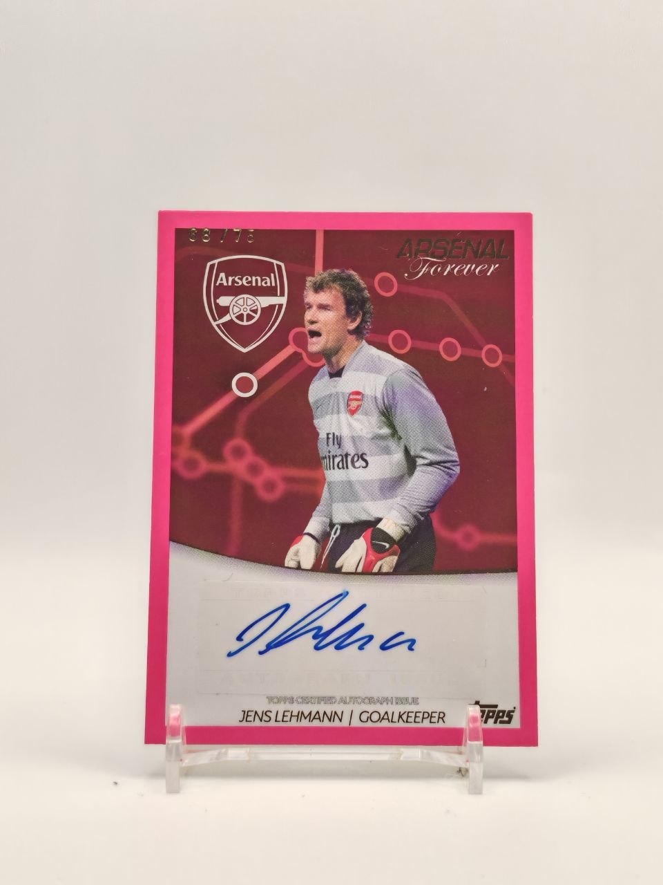 Fronte Jens Lehmann Topps Arsenal Forever auto 68/75