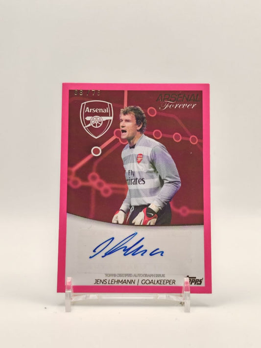 Fronte Jens Lehmann Topps Arsenal Forever auto 68/75