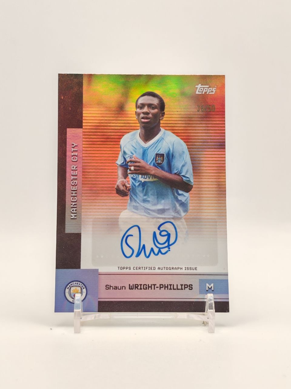 Fronte Shaun Wright-Phillips Topps Manchester City auto 36/50